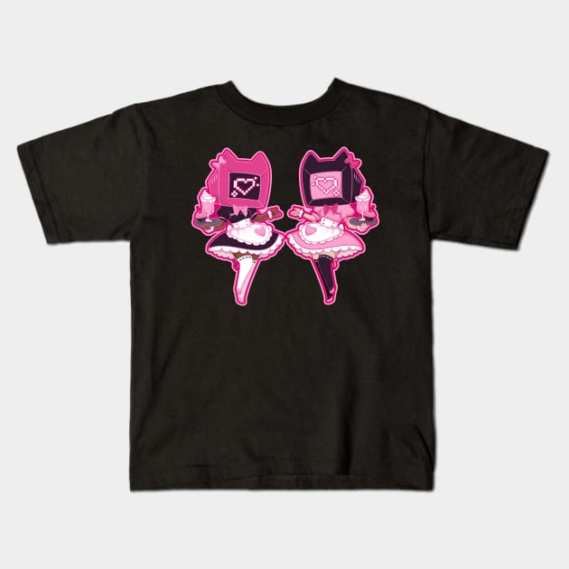 TV head Maid duo! Kids T-Shirt by KaijuCupcakes